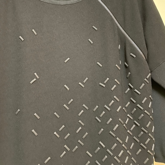 Elie Tahari. The Celeste knit, beaded, zipper, multi-fabric sweater  M-L - Picture 5 of 12